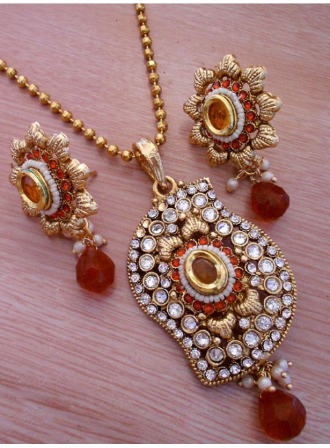 Polki Pendant Set